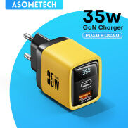 ASOMETECH 35W GaN Fast Charger PD 3.0 QC 3.0 Quick Charge For Phone 14 13