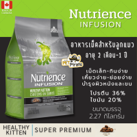 Nutrience Infusion kitten อาหารเม็ดสำหรับลูกแมว อาหารโฮลิสติก เกรดซุปเปอร์พรีเมี่ยม กลิ่นหอม ย่อยง่าย สำหรับแมวอายุ 2 เดือน - 1 ปี  [2.27 kg]