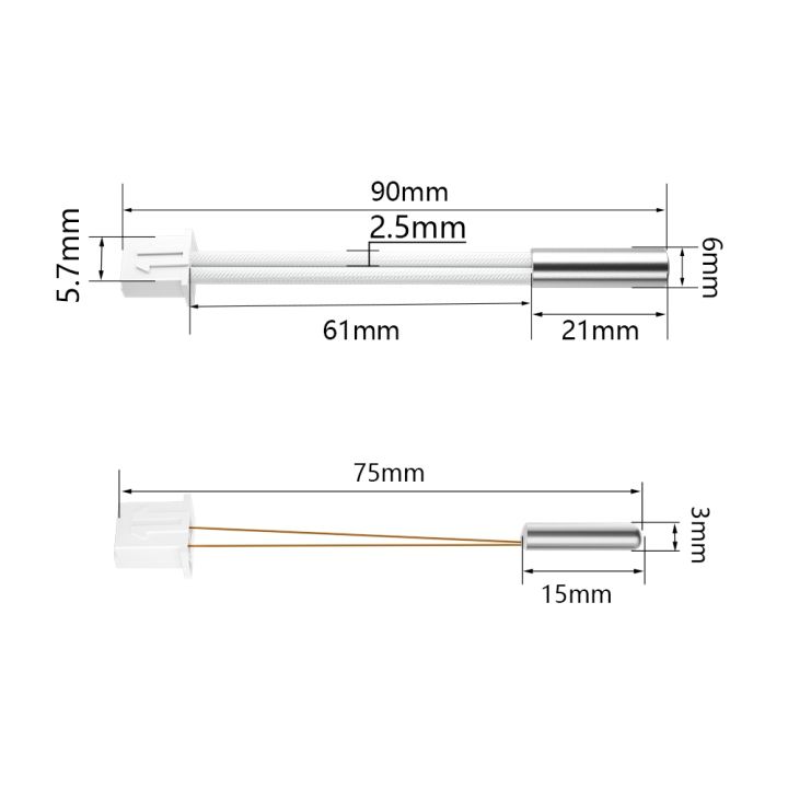 3d-printer-parts-100k-thermistor-temperature-sensor-with-xh2-54-terminal-24v-40w-90mm-cartridge-heater-with-xh2-54-for-cr6-se