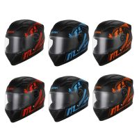 Full Face Motorcycle Street-Bike Helmet with Removable Winter Neck Scarf Dual Visors Design H8WE