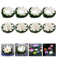 BESTOMZ 8pcs ลอยดอกบัวเทียมลิลลี่แผ่นลิลลี่บ่อตกแต่งภูมิทัศน์ของตกแต่งโลตัสปลอม