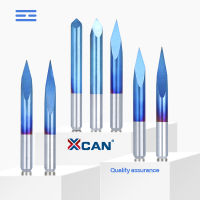 XCAN 3ขอบพีระมิดแกะสลัก10Pcs 3.175Mm Shank Carbide End Mill 20-90องศาเคล็ดลับ0.1-0.3มม.CNC Router Bit Milling Cutte