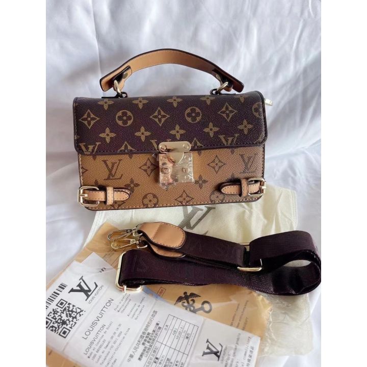 Brown Pu Leather Louis Vuitton Slingbag, Size: Regular