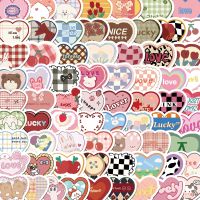 100PCS Cute Cartoon Love Heart Stickers Kawaii Candy Colors Stickers Scrapbooking Diary Stickers School Office Stationery Stickers Labels