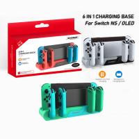 6-In-1 4 Charging Dock 2 Game Cards Storage For NS Joy-con Switch/Switch Oled Gamepad Accessories Gift For Kids Controllers