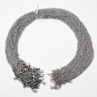 fashion Wholesale 2MM jewelry silvery metal cords chain Necklace necklace lanyard pendant clasp lobster clasp 100pcslot