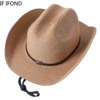 56-58-60CM คาเปลโล่ดาคาวบอยออคซิเดนเทล Di Paglia Di Grandi Dimensioni Per Uomo Cappelli Da Sole Estiva Arricciata Panama Celli Cappda Cowgirl Sombreros De Vaquero