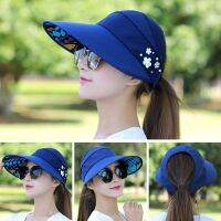 ผู้หญิง Sun Visor Sun หมวกป้องกันรังสีอัลตราไวโอเลต Elastic Hollow Top หมวกใหม่ Casual Caps