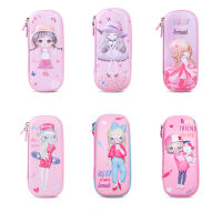 3D cute girl pencil case School stationery box Large capacity Pencil cases for children pen case Pink pen box kawaii gifts bag