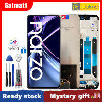 Salmatt 6.72 ต้นฉบับสำหรับ Realme Narzo ชิ้นส่วนจอสัมผัสแอลซีดีของเครื่องแปลงดิจิทัล N55พร้อมกรอบกลางสำหรับ Realme Narzo N55อะไหล่ LCD