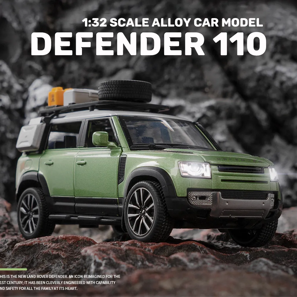 Mô hình xe ô tô land Rover Defender tỉ lệ 132 bằng kim loại có âm thanh và  đèn  Lazadavn