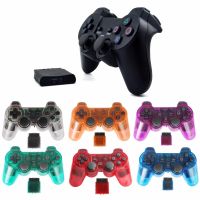 【DT】hot！ Transparent Color  PS2 2.4G Vibration Joystick Blutooth Controller Playstation 2 Joypad