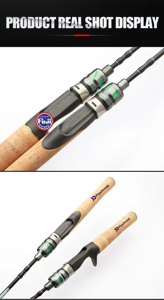 COD】Pipeliness Fishing Rod SET Casting/Spinning Lure Rods ,FUJI reel  seat,1.29m FAST Action UL Ultralight High Sensitivity Rod