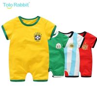 ?Male baby cotton romper suit football shirts with short sleeves baby男宝宝纯棉连体衣宝宝短袖足球球衣婴儿哈衣爬服12224z