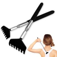 Black Stainless Steel Telescopic Tickle Old Man Scratching Tool Rake Massage Tickler U4T0