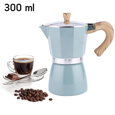 หม้อต้มกาแฟ กาชงกาแฟ กาต้มกาแฟ โมก้าพอท  Moka coffee pot มอคค่าพอท แบบปิคนิคพกพา สำหรับ 300ml 6 ถ้วย น้ำหนักเบา นำความร้อนได้ดี Petitz