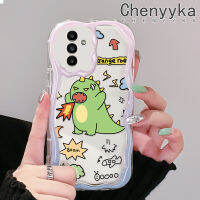 Chenyyka เคสปลอกสำหรับ Samsung กาแลคซี A13 A13 5G A14 A04s ลายการ์ตูนไดโนเสาร์สีเขียวน่ารักขอบเนื้อครีมเคสโทรศัพท์โปร่งใสในสต็อกเหมาะสำหรับเด็กผู้ชายและเด็กผู้หญิงเคสกันกระแทกเคสซิลิโคนอ่อนชัดเจน