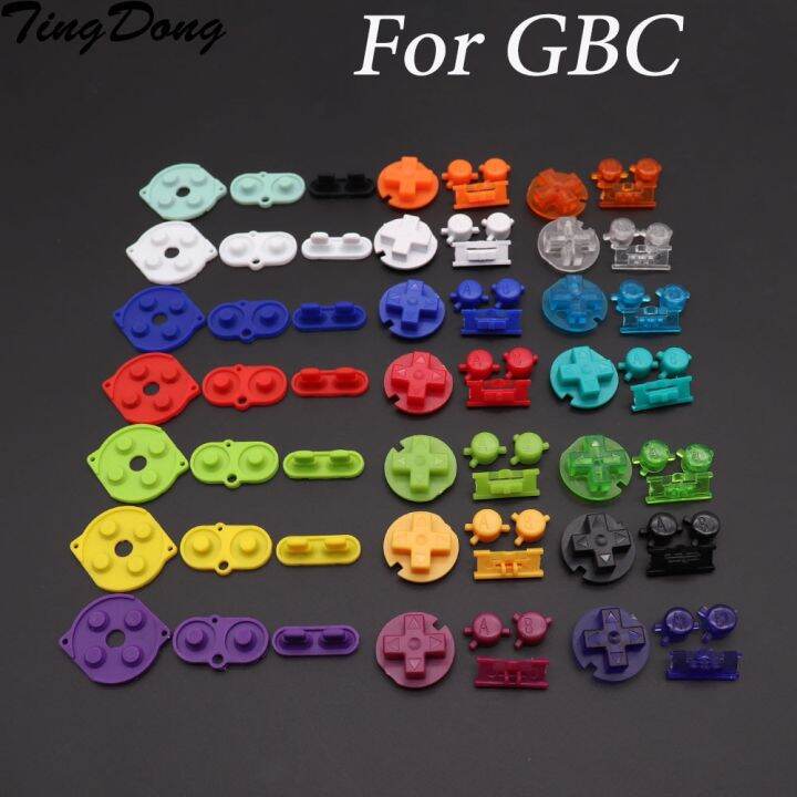 innovative-tingdong-2เซ็ตสำหรับ-gbc-พลาสติกเปิดปิดปุ่มปุ่มกด-a-b-d-pad-สำหรับเกมบอยสียางแผ่นซิลิโคนนำไฟฟ้า