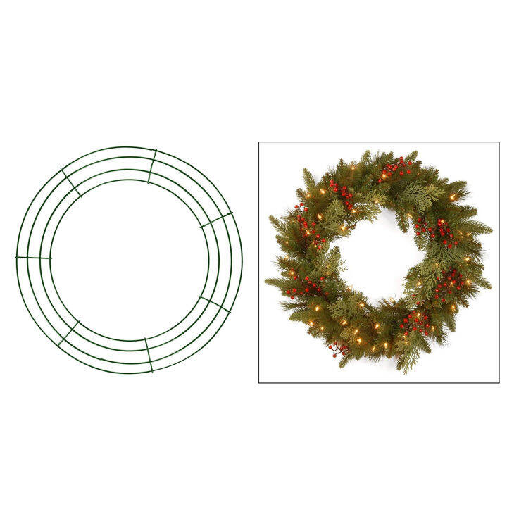 blesiya-2x-iron-round-wire-wreath-making-frame-floral-arrangement-diy-holiday-30cm