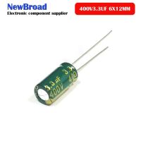 20PCS Aluminum electrolytic capacitor 400V 3.3UF high frequency low resistance long life direct inserted 6*12 8*12MM Green-gold Electrical Circuitry P