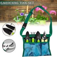 5 PCS Gardening Tools Set Garden Tool Kit With Bag Stainless Steel Shovels Rake Pruning Shears Garden Indoor Small Plants Tool