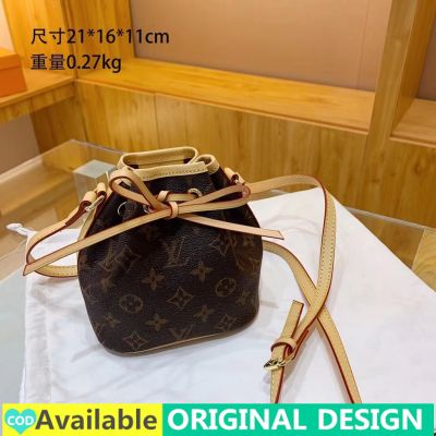 กระเป๋าถือ LV Neonoe ใหม่เกรดสูงสุด2023กระเป๋าสะพายสำหรับผู้หญิงต้นฉบับ MODE Korea ยูนิเซ็กส์พิมพ์ตัวอักษรกระเป๋าพาดลำตัวกระเป๋าสะพายขนาดเล็กการ์ด Dompet Koin กระเป๋ามีที่จับ Tas Bucket Tali Tarik กระเป๋าช้อปปิ้ง