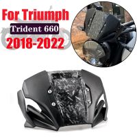 D MTKRACING สำหรับ Triumph Trident 660 2018-2022กระจกรถจักรยานยนต์กระจกบังลมหน้าจอด้านหน้าอุปกรณ์ที่เบนทางลม