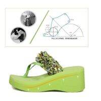 READY STOCKBohemian Wedge Flip &amp; Summer รองเท้าแตะชายหาดแพลตฟอร์มสูง