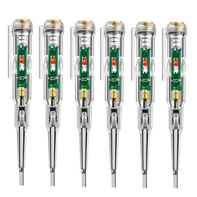 6Pack Voltage Tester, AC Voltage Detector Pen,70-250V Circuit Tester Electric Screwdriver Induction Voltage Detector Pen