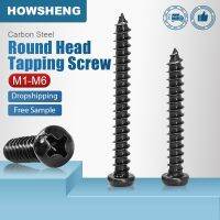 HOWSHENG 20-200Cross Round Head Screw M1-M2 M2.3 M2.6 M3 M4 M5 M6 Carbon Steel Self Tapping Small Screw for Phone Glasses Nails Screws  Fasteners