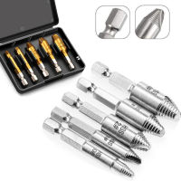 【2023】5Pc Screw Extractor Remover สว่านชุดถอดแยกชิ้นส่วนสกรู Bolt Stud Slip ฟัน Demolish Stripped Broken Remover เครื่องมือ