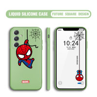 เคสโทรศัพท์ Samsung Galaxy A14 A34 5G A54 5G เคส A14 Samsung 5G เคสแมงมุมลายการ์ตูนน่ารักเคสป้องกันทนแรงกระแทกฝาปิดเลนส์เต็มรูปแบบปลอกซิลิโคนขอบสี่เหลี่ยม