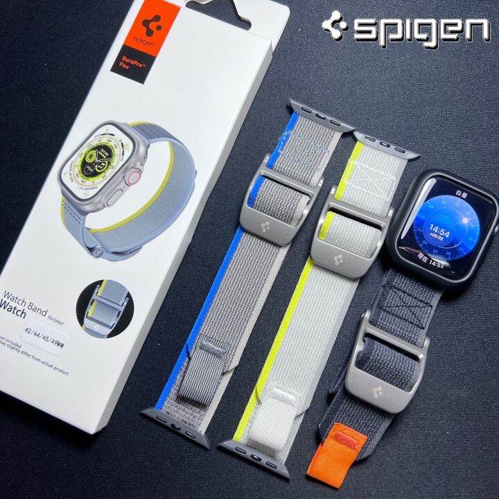 spigen-สายรัดไนลอนไนลอนสำหรับนาฬิกาอัลตร้า49มม-ซีรีส์8-7-6-5-4-3-2-1-se-44มม-42มม-45มม-สายรัดข้อมือสายรัดข้อมือ