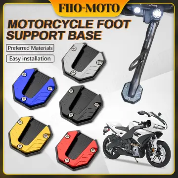 2pcs Universal Motorcycle Plastic Side Stand Moto Bike Kickstand Non-slip  Plate Side Extension Support Foot Pad Base
