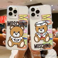 【LZ】◙☃┅  FOR IPhone 14 Trendy Cute Bear Case for Iphone 14 11 12 Pro 8 7 Plus X 13 Pro MAX SE2020 XR XS MINISO M-MOSCHINO Transparent