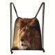 Animal Lion Tiger Leopard Print Drawstring Bag Woman Men Backpack Casual Shoulder Bag for Travel Large Storage Book Bags Gift