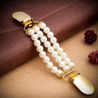 Fashion Women Imitation Pearl Cardigan Collar Clip Holder Dress Shawl Clasp Pin Sweater scarf Collar Clip Woman 39;s accesories new