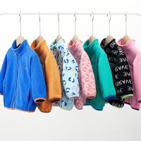 [Childrens clothing] แจ็คเก็ตขนแกะมีซิปลายเสือดาวสำหรับเด็กผู้หญิงวัยรุ่นเสื้อโค้ทฤดูหนาวอบอุ่นหนาสำหรับเด็กวัยรุ่นกันลมเสื้อผ้า39; S