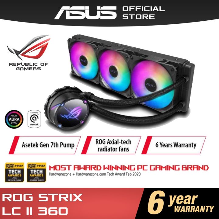 ROG Strix LC II 360 ARGB all-in-one liquid CPU cooler with Aura