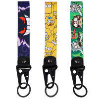 น่ารักการ์ตูนสายรัดเชือกสั้นแฟชั่นแบบสายคล้องมือ Lanyards สำหรับแท็กกุญแจสำหรับรถยนต์รถจักรยานยนต์พวงกุญแจอุปกรณ์เสริม ！