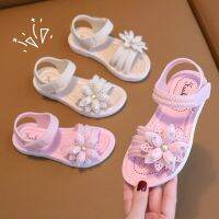 Summer Childrens Girls Pearl Rhinestone Sandals Flower Fashion Breathable Non-Slip Sandals Beach Soft Kids Open Toe Sandals