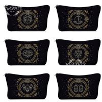 Toiletries 12 Zodiac MakeUp Bag Print Pattern Portable Women Storage Bag Toiletries Organize Canvas Cosmetic Bag Female Wash Bag