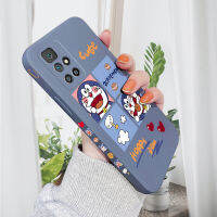 Jinsouwe เคสมือถือเคสโทรศัพท์เคส Xiaomi Redmi 10,เคสมือถือแมวลายการ์ตูนโดราเอมอนสำหรับเด็กผู้ชายเด็กผู้หญิงเคสเต็มตัวซิลิโคนเหลวขอบสี่เหลี่ยมกันกระแทกกล้องป้องกันเคส