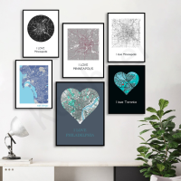 โปสเตอร์ City Map-Philadelphia, Toronto, Minneapolis, San Diego, Athens, Corpus Christi,Weatore Valars และ Key West - Perfect Wall Decor สำหรับผู้ที่ชื่นชอบการเดินทาง