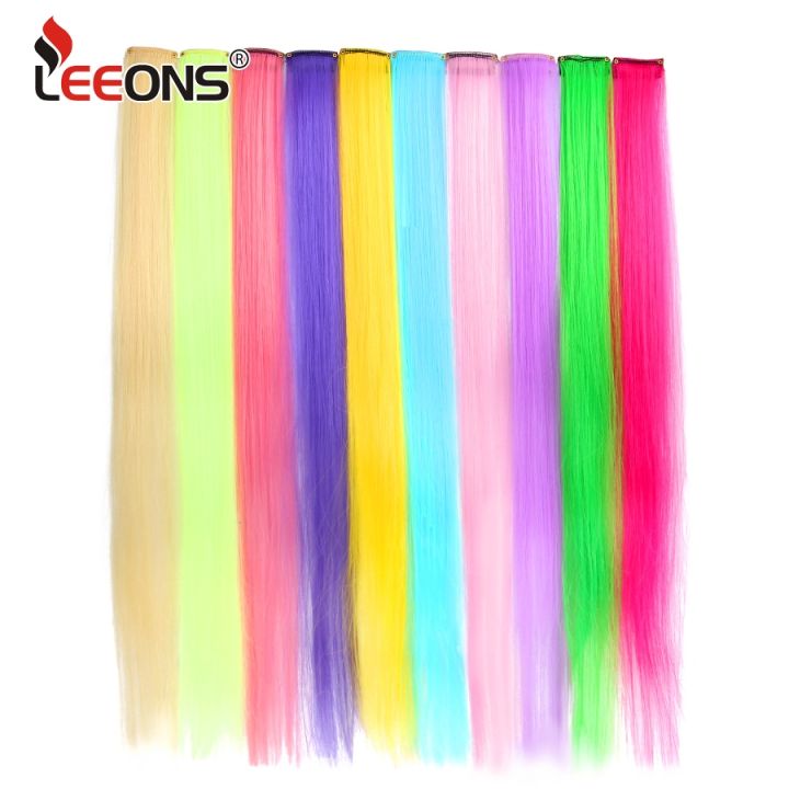 leeons-clip-in-one-pieces-hair-extensions-straight-ombre-purple-blue-pink-extension-hair-women-synthetic-false-fake-hair