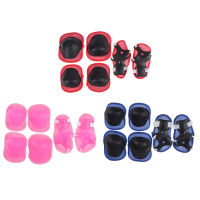 6pcset Skating Protective Gear Set Elbow Pads Bicycle Skateboard Ice Skate Roller Knee Protector For Adult Kids Gift Adjustable