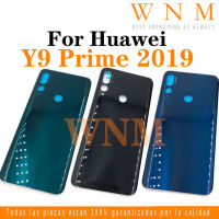 ฝาครอบแบตเตอร์รี่ในบ้านหลังสำหรับ Huawei Y9 2019สำคัญพร้อมโลโก้ฝาครอบหลังกระจกแบตเตอรี่อะไหล่เปลี่ยนเคสประตูด้านหลัง