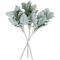 Artificial Flocked Lambs Ear Leaves Dusty Miller Stems Flocked Oak Leaves Lambs Ear Leaf for Home Wedding