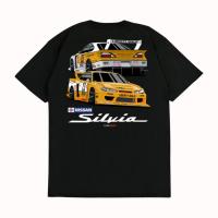 เสื้อยืดลำลองฤดูร้อน เสื้อยืด NISSAN SILVIA S15 LBWK Freedom Walk HITAM เสื้อยืดคอตตอนฤดูร้อน S-5XL