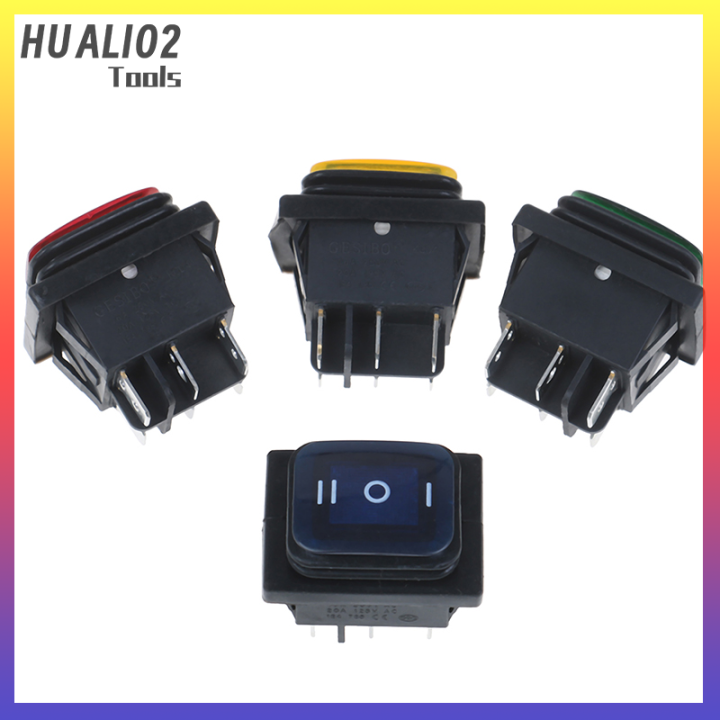 huali02เรืออัตโนมัติกันน้ำ6pin-30a-250v-สวิทช์ไฟ-led-คันโยกสลับ12v-220v-1ชิ้น